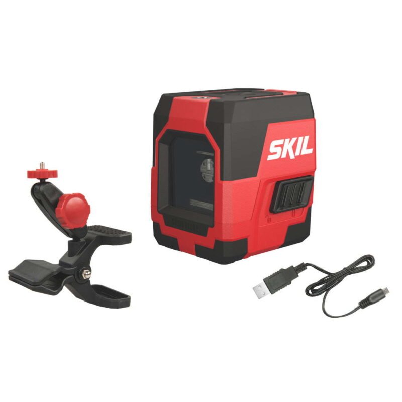 skil MT1E1910AA 1 - SKIL 1910 AA Nivela laser cu linie n cruce, lumina rosie, raza actiune 15m, prindere trepied 1/4, Accu Li-Ion, include incarcator micro USB si clema de prindere - SOLGARDEN