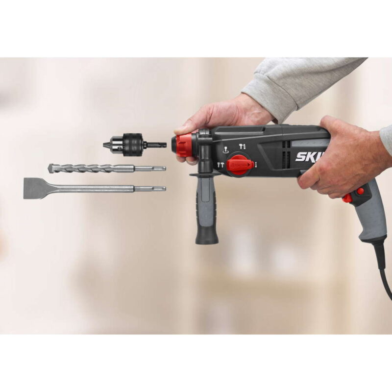 SKIL 1763 AK Ciocan rotopercutor F0151763AK, 4 functii, SDS+, 2.4 J, 0-950 rpm, 220V, 1010W, + accesorii si geanta