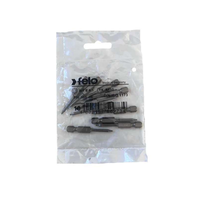 20382 1 12181423 - Set 10 biti Felo, seria Industrial profil Torx, E6.3, TX5, 50mm - SOLGARDEN