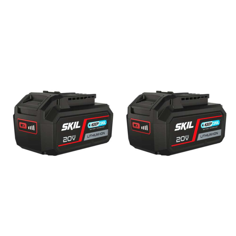 SKIL 3105 BA, Set doi acumulatori Li-Ion, 20V Max, 5.0Ah, PWRCORE 20, indicator LED