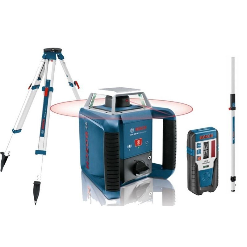 57116 2813 20462 1 - Nivela laser rotativa Bosch GRL 400 H + BT170HD + GR240, 20m, receptor 400m, precizie 0.08 mm/m - SOLGARDEN