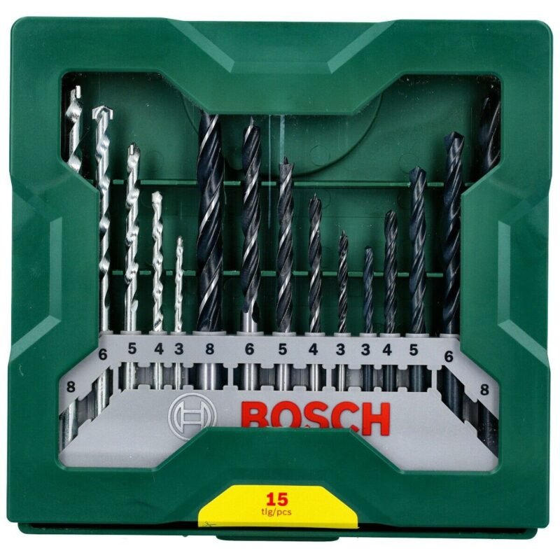 94531 15013 2607019675 - Set Mixt X-Line 15 burghie, D 3-8mm, lemn, piatra, metal Bosch - SOLGARDEN