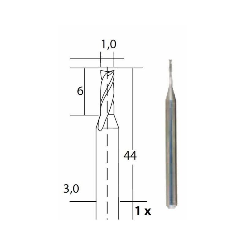 proxxon20micromot 28758 2 - Freza cu 2 caneluri, Proxxon 28758, 1.0x3.0mm - SOLGARDEN