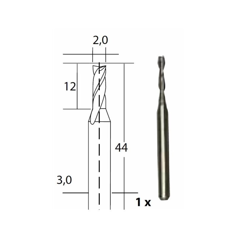 proxxon20micromot 28759 2 - Freza cu 2 caneluri, Proxxon 28759, 2.0x3.0mm - SOLGARDEN