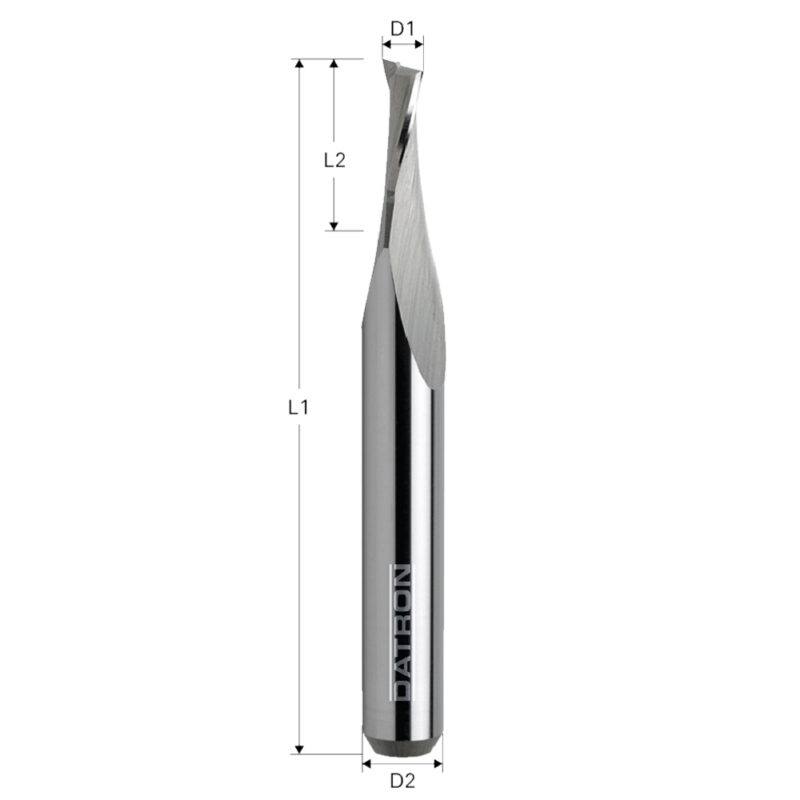 Freza cu 2 caneluri, HSC+, pt. plastic, Datron 0068824, 2.4x6.0x3.175mm