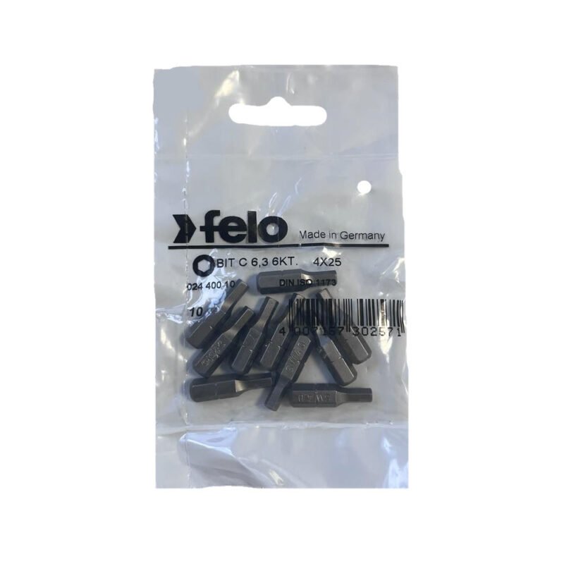 20462 1 01081437 - Set 10 biti Felo, seria Industrial profil HEX, C6.3, HX4.0, 25mm - SOLGARDEN