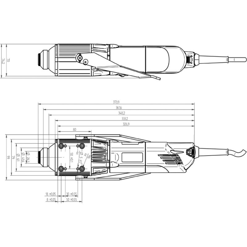 Motor pentru frezare 1050FME-U DI, control digital, 3500 - 22000 rpm, 1050W, + bucsa ER16 8mm AMB 06083004