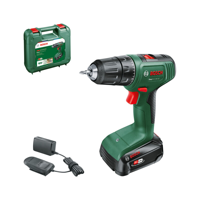 Bosch EasyDrill 18V-40 Masina de gaurit si insurubat cu acumulator 2 trepte de putere, 18V, 2Ah