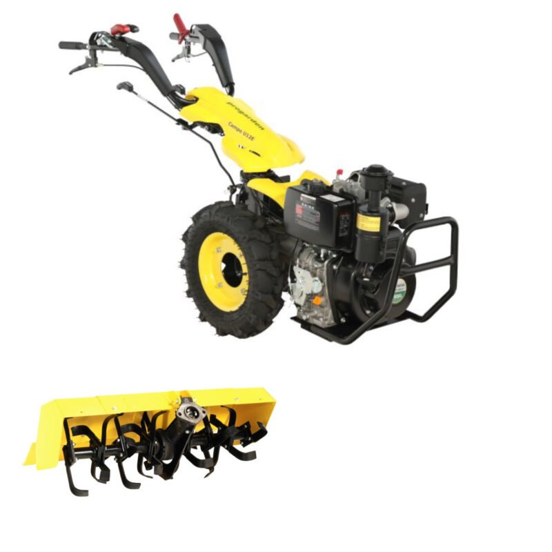 97428 17326 PAC051300008 - ProGARDEN Campo U12E motocultor multifunctional 12CP, diesel, pornire electrica, 3+2 viteze, reductor + FT90 freza tractata 900mm - SOLGARDEN