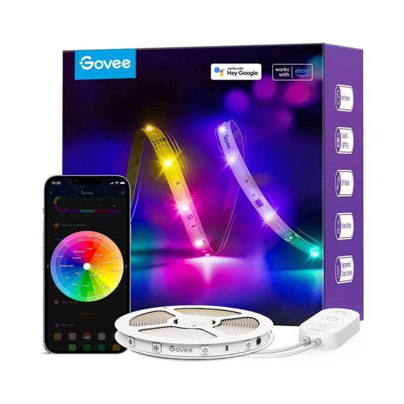 banda led govee basic h618c rgbic 10m sincronizare muzica wifi si bluetooth alexa google asistant copie 264874 - Banda LED Govee H618A RGBIC, 5m, Sincronizare Muzica, Wifi si Bluetooth, Alexa , Google Asistant - SOLGARDEN