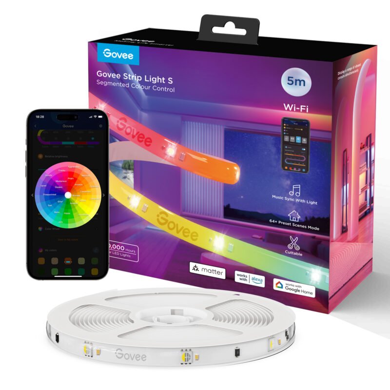 banda led govee h612a rgbicw 5m sincronizare muzica wifi bluetooth matter alexa google asistant 903762 - Banda LED Govee H612A RGBICW, 5m, Sincronizare Muzica, Wifi, Bluetooth, Matter, Alexa , Google Asistant - SOLGARDEN