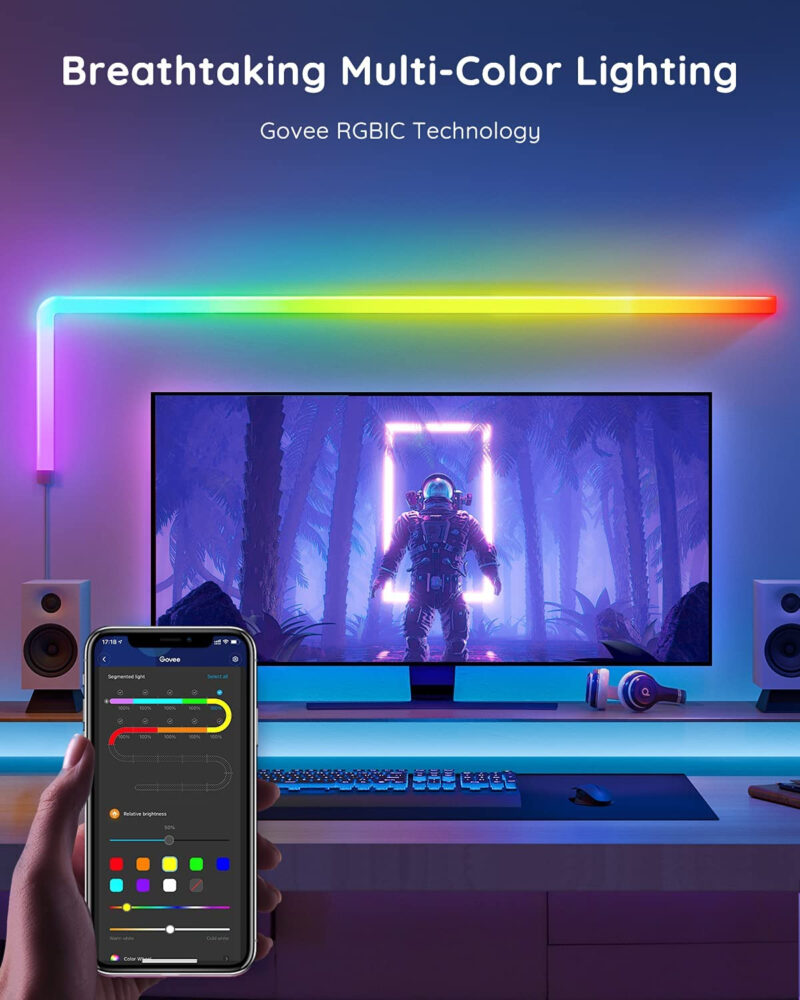 banda led tv govee immersion wi fi tv rgbic camera colorsense 1080p hd copie 909 46676661 - Set 8+4 buc bara LED Govee H6062 Glide Wall Light RGBIC Smart, Sincronizare Muzica, Wifi, Alexa, Google Assistant - SOLGARDEN