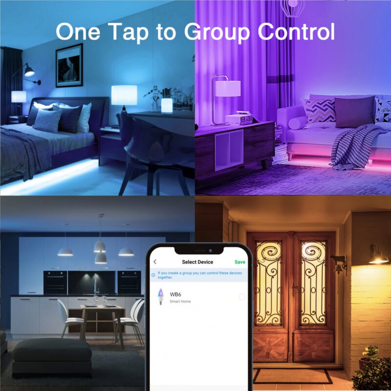 bec led rgb smart gosund wb4 rgb cw 9w control din aplicatie copie 780980 - Bec LED RGB Smart Gosund WB6, RGB+CW, 5W, E14, Control din aplicatie - SOLGARDEN