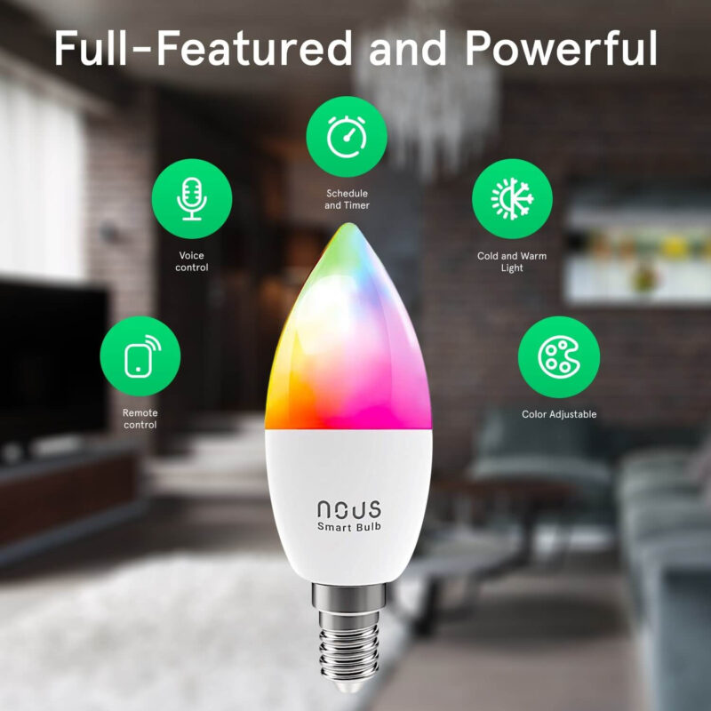 bec led rgb smart nous p3 e27 control din aplicatie copie 762 5174 - Bec LED RGB Smart NOUS P4, E14, Control din aplicatie - SOLGARDEN