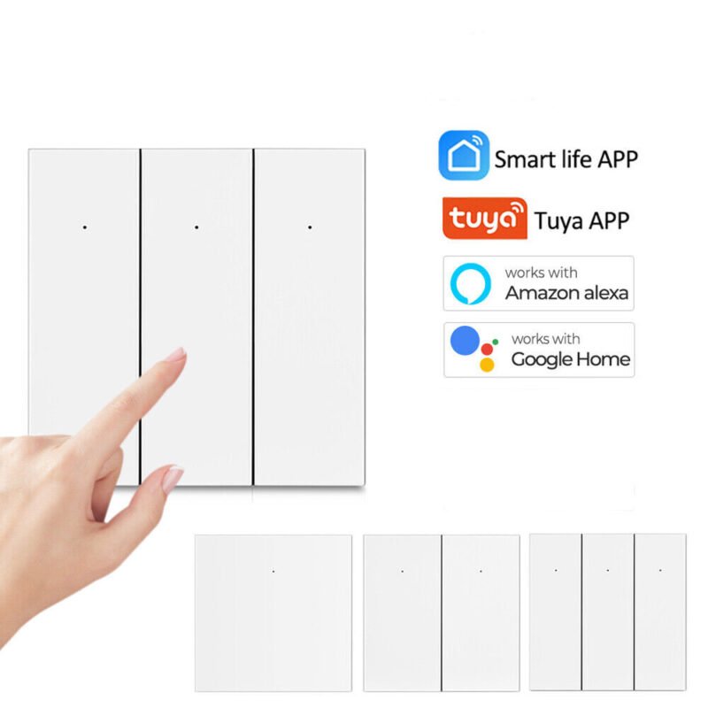 intrerupator smart cu revenire rovo 1081wl 1 canal sticla securizata tuya life smart alexa si google assistant fara nul 611387 - Intrerupator Smart Rovo 1081WL, 1 canal, Wifi si Bluetooth, Tuya, Life Smart, Alexa si Google Assistant, fara nul - SOLGARDEN