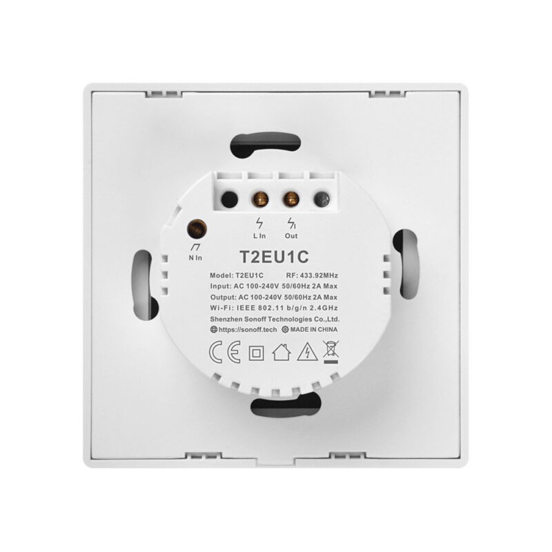 intrerupator smart cu touch wifi rf 433 sonoff t2 eu tx 2 canale copie 800 2226 - Intrerupator Smart cu Touch WiFi + RF 433 Sonoff T2EU1C TX, (1 canal) - SOLGARDEN