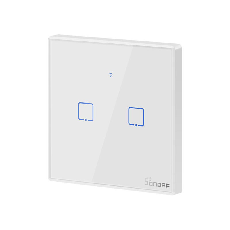 intrerupator smart cu touch wifi rf 433 sonoff t2 eu tx 3 canale 301 5016 - Intrerupator Smart cu Touch WiFi + RF 433 Sonoff T2 EU TX, (2 canale) - SOLGARDEN