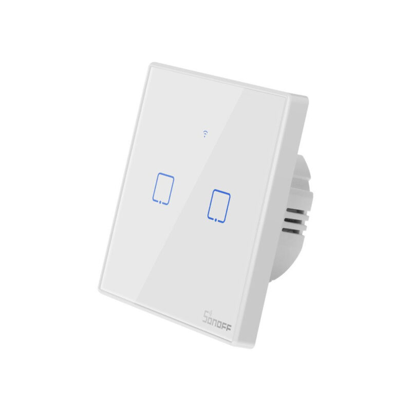 intrerupator smart cu touch wifi rf 433 sonoff t2 eu tx 3 canale 301 5228 - Intrerupator Smart cu Touch WiFi + RF 433 Sonoff T2 EU TX, (2 canale) - SOLGARDEN