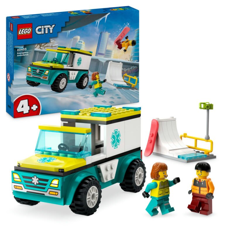 60403 lego city - Ambulanta de urgenta si snowboarder 60403, LEGO City - SOLGARDEN