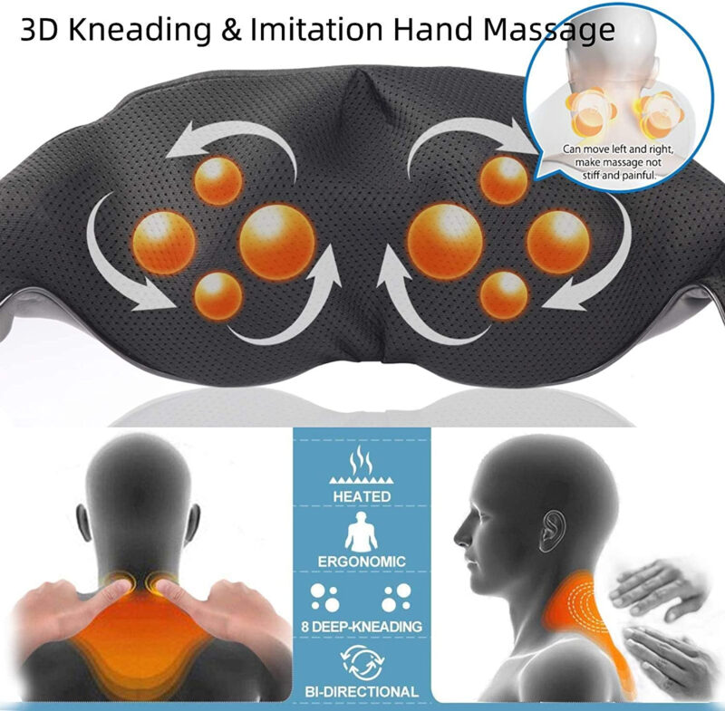 Aparat de masaj umeri, Renpho SNM061, pentru spate, umeri, gat, picioare, masaj Shiatsu 3D pentru tesuturi adanci